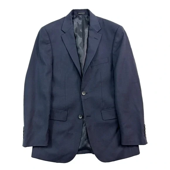 Pronto Uomo‎ 36R Navy Blue Blazer Jacket Sport Suit Coat 100% Wool All Season