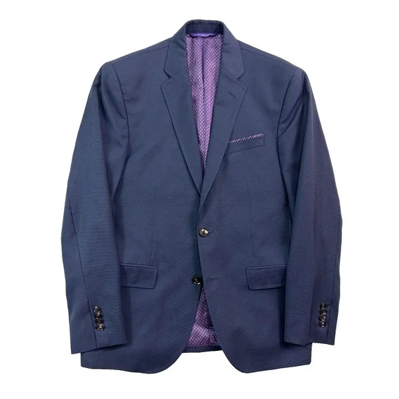 Ted Baker London Endurance 38S Navy‎ Blue Blazer Jacket Sport Suit Coat Wool