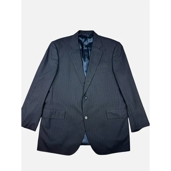 Brooks Brothers Brooksease Navy Striped Sport Coat‎ 44R 100% Wool USA Business