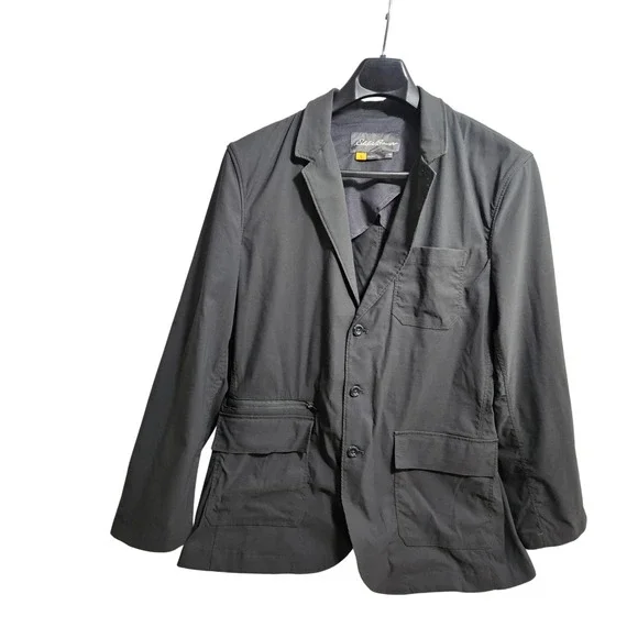 Eddie Bauer Travex Voyager Blazer Mens 48 Grey Lightweight Travel Tech Jacket