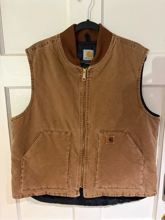 Carhartt Brown Duck Canvas Work Vest