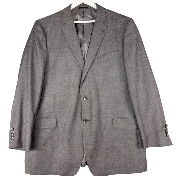 Jos A Bank Reserve Suit Jacket‎ Mens 46 Long Gray Tollegno 1900 Super 120s Wool