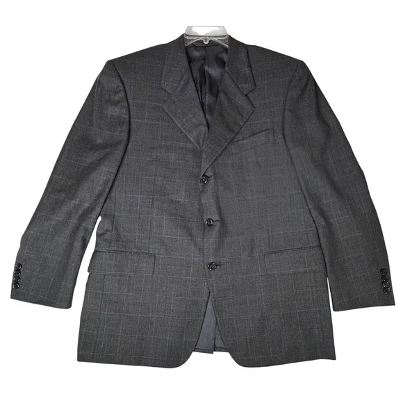 Hickey Freeman Boardroom Single Vent Wool Sportcoat Blazer Gray‎ 42R