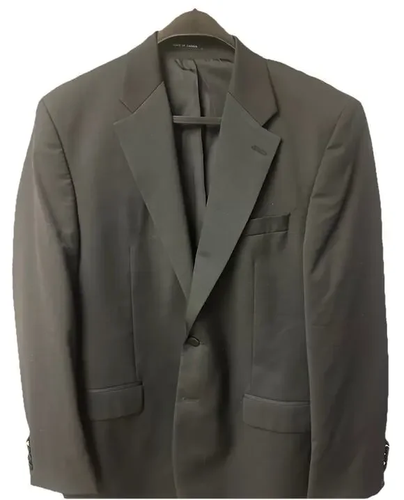 Lauren Ralph Lauren Mens 2 Pc Wool Suit 42R Black Notch Lapel Black