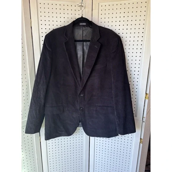 Stafford Corduroy Blazer Jacket Sport‎ Coat Mens 46R Cotton Black Classic Fit
