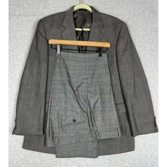Lauren Ralph Suit 44R Grey Glen Plaid Blazer Trousers Set Business‎ Formal