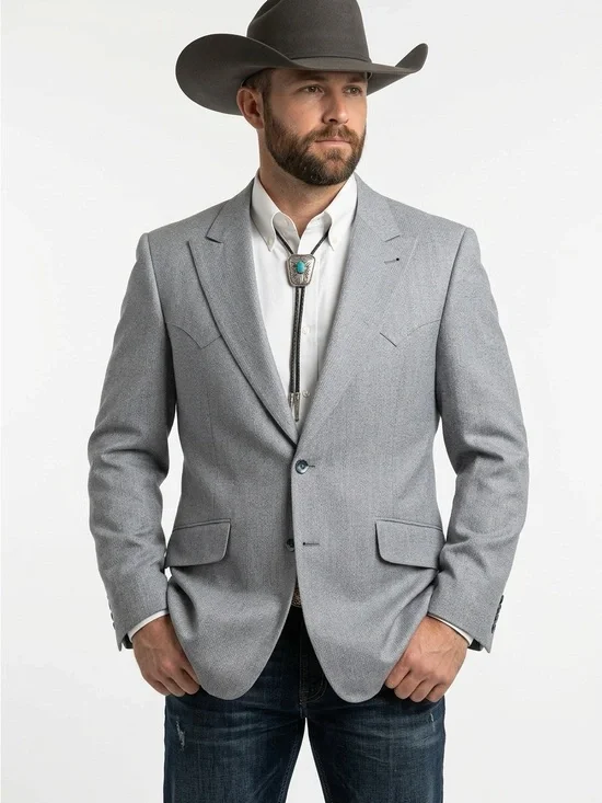 Prestige West Vintage 70s Western Yoke Blazer Gray 44R