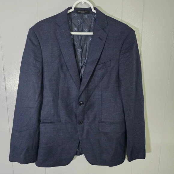 John Varvatos Star USA Bleecker Wool Jacket Sport Coat Blazer Navy Blue Mens 40S