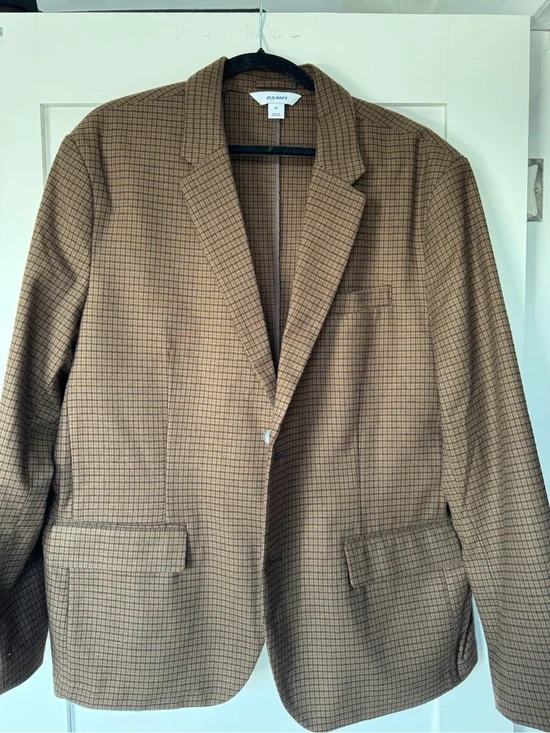 Old Navy Men's Chocolate Brown Checked Sport Coat Blazer