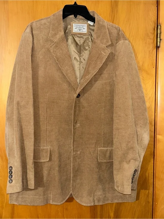 Vintage Mens Wrangler Tan Corduroy Jacket size Large