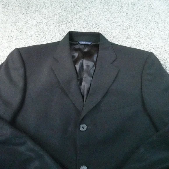 VTG Banana Republic Blazer Mens 38S Black Wool Button Sport Coat Suit Jacket Y2K