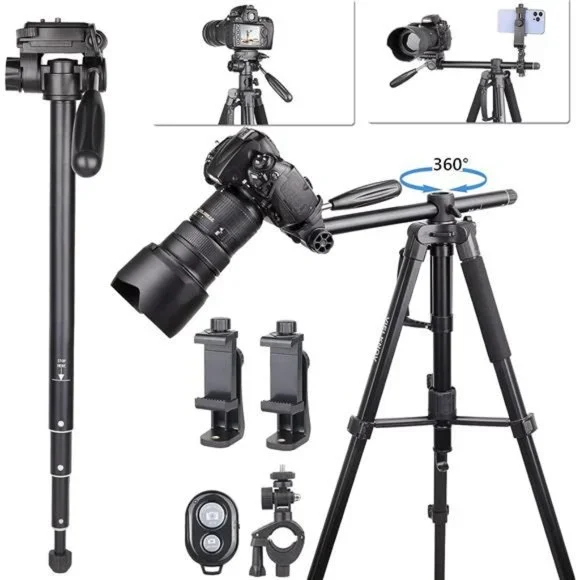 79” Camera Tripod 3-IN-1 Multifunctional Tripod,Wireless Remote