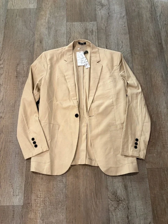 NWT Men's Tan Linen and Cotton Blazer Suit Sport Jacket. Size M Lightweight