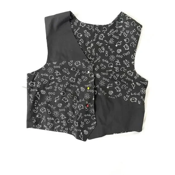 Teacher Suit Vest Men’s XL Fun School Days Cats Dogs Theme