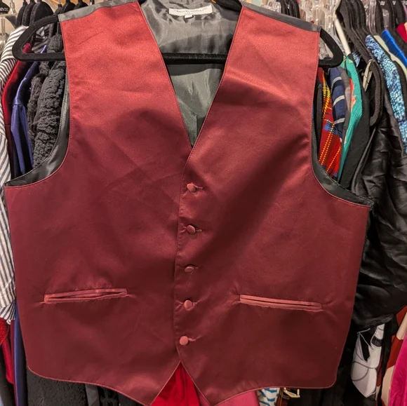 Men's Burgundy Vest -S