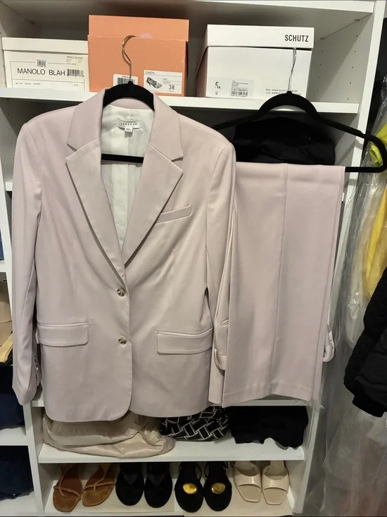 Matching set: Topshop Pale Pink Tailored Blazer & Trouser