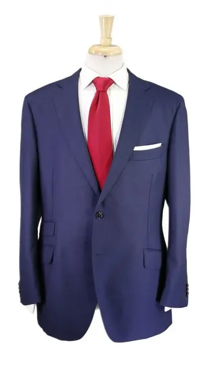 Suitsupply Sienna Navy Blue Birdseye Woven 2-Btn Wool Suit 44R