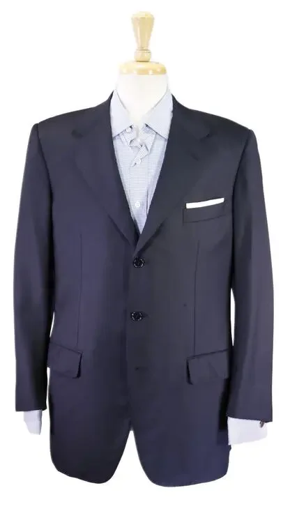 Tincati Milano Saint Andrews Navy Blue 3-Btn Wool Blazer Jacket 40R