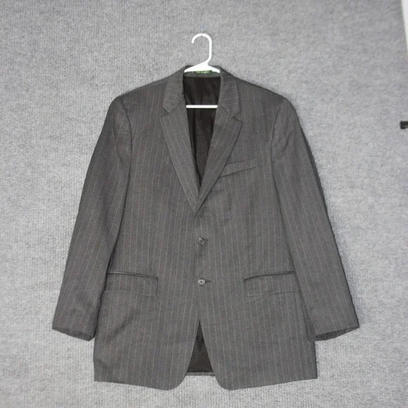 Lauren Ralph Lauren Blazer Mens 42L Gray Pinstripe Wool L519112F Formal Business