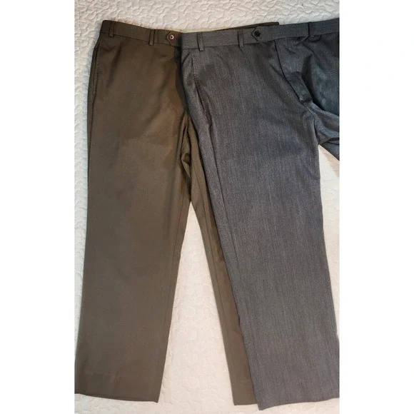 42x27 Brooks Brothers Pants (2) Madison Fit Gray Brown Clean Pressed