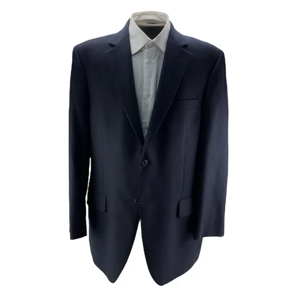 John W. Nordstrom Loro‎ Piana Pure Cashmere Navy Blue 2 Button Sport Coat Sz 44L