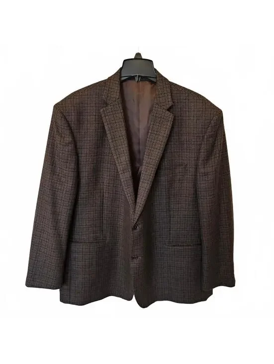 Lauren Ralph Lauren Mens Sport Coat Brown Plaid Tweed Classic Timeless Size 48R