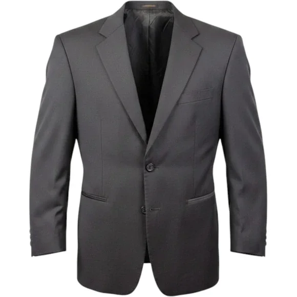 Stafford Blazer Men 42R Black Excellent Worsted Wool 2-Button Sport Coat