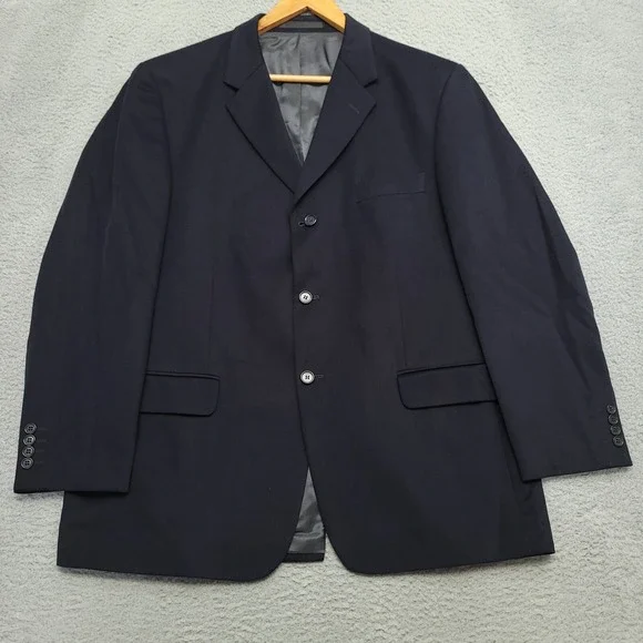 Marks & Spencer Men's 46M (48) Blazer Sport Coat Suit Blazer Navy Italian Cotton