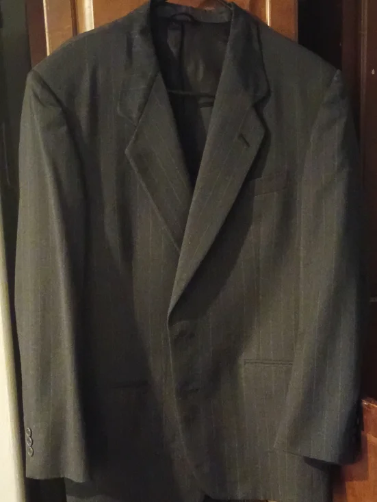 Roundtree & Yorke Dark Gray Pinstripe Suit Jacket