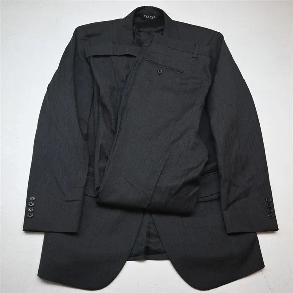 Jos A Bank 40L 34x32 Gray Herringbone 100% Wool Mens Jacket Pants Suit