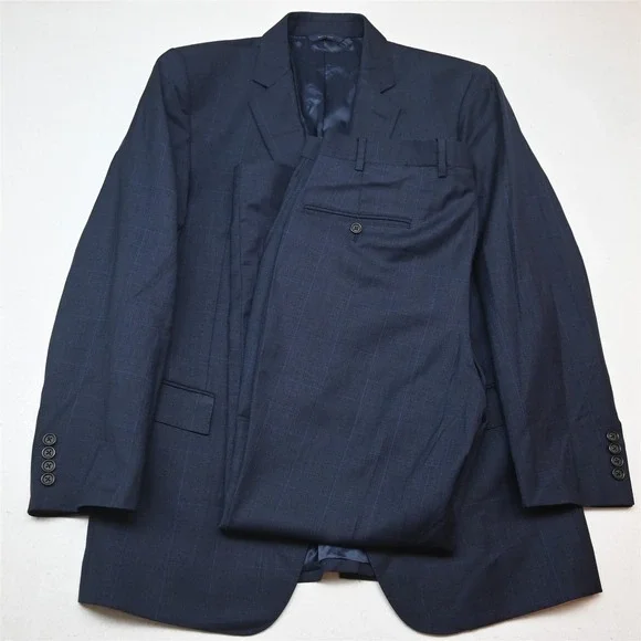 Brooks Brothers 42R 36x30 Blue Glenn Check Reda Wool Italy Made 1818 Regent Suit