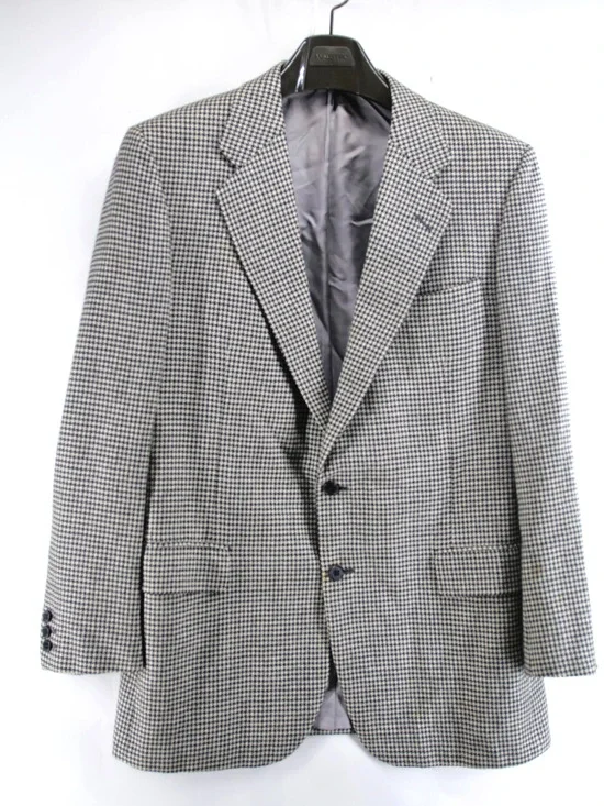 Vintage H. HUNTSMAN & SONS Houndstooth Blazer 42R Made in England Suit Jacket