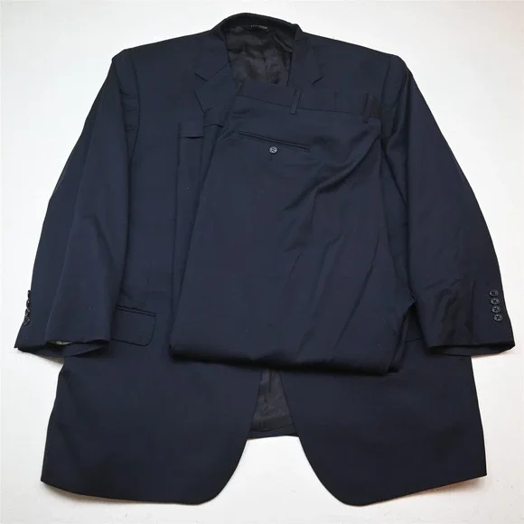 Jos A Bank 50S 44x29 Navy Blue 100% Wool Gordon Mens Jacket Pants Suit
