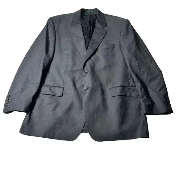 Lauren Ralph Lauren Men 48R Gray Pinstripe Pure New Wool Blazer Sport Woolmark