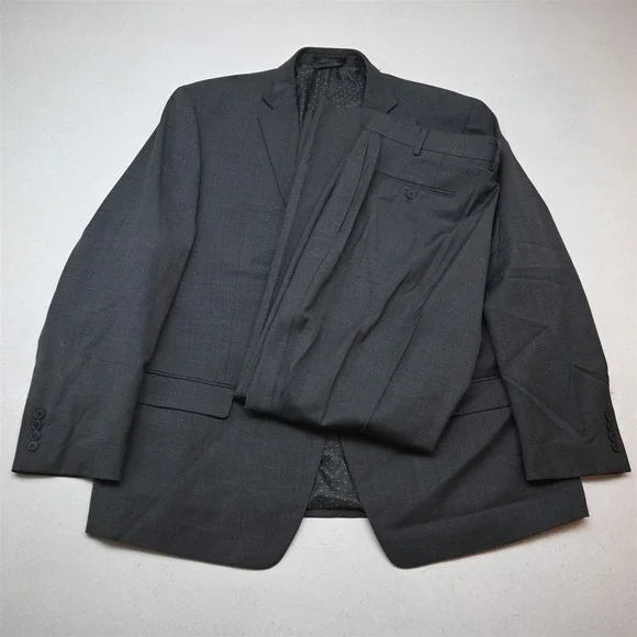 Michael Strahan 48R 38x32 Gray Stretch Wool Mens Jacket Pants Suit