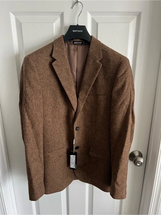 SuitShop Brown Tweed Suit Jacket