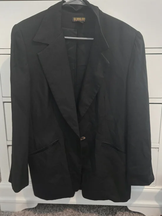 Georgio Studio Classic Black Single-Button Blazer