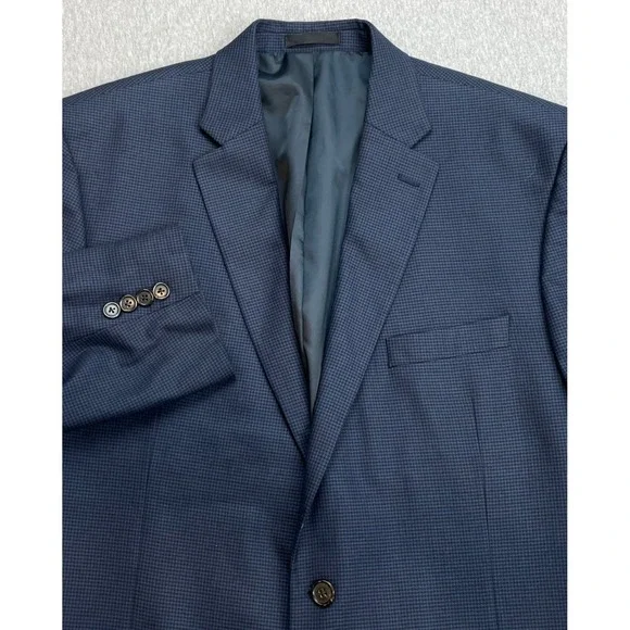 Lauren Ralph Lauren Blazer Mens 46R Houndstooth Stretch 2-Button Black Label