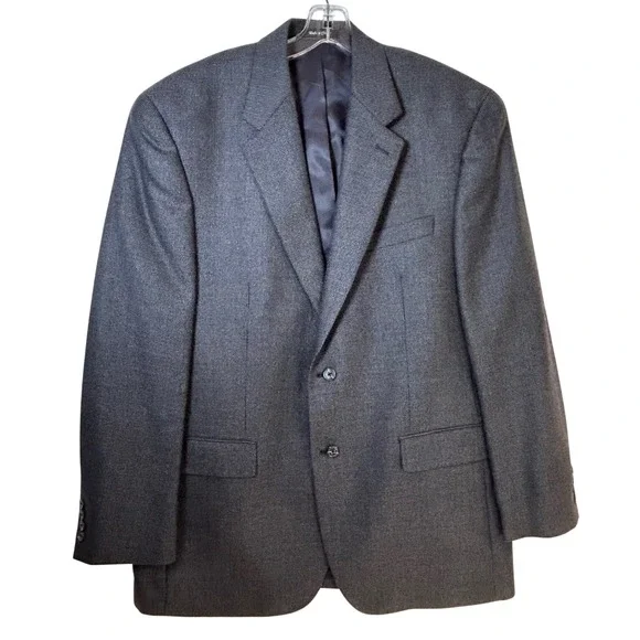 Lauren Ralph Lauren Mens 44L Sport Coat Blazer Jacket Gray Pure Wool