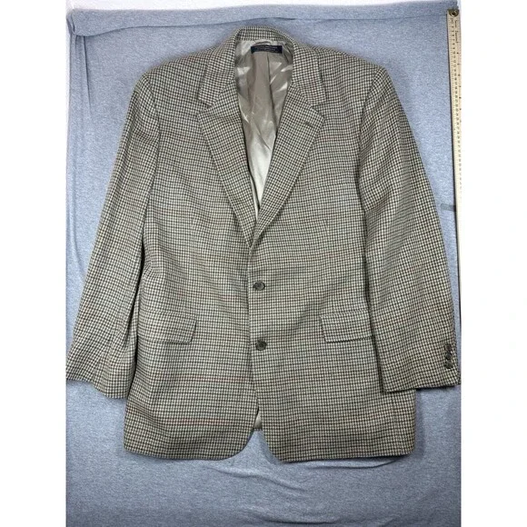 Brooks Brothers 46L Wool Houndstooth‎ Sport Coat Jacket Blazer 2-button Vintage