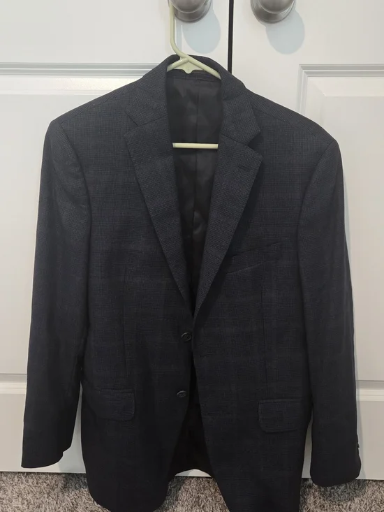 Men's Dark Charcoal Windowpane Blazer