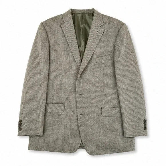 Lauren Ralph Lauren Blazer Mens 46L‎ Grey Houndstooth Two Button Sport Coat