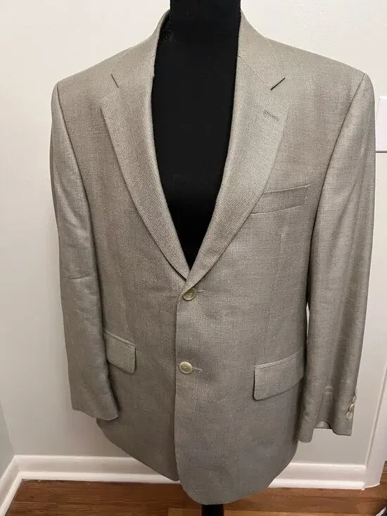 Ralph Lauren Made Expressly for Dillard's 40S Men's Navy Beige Suit Coat/Jacket