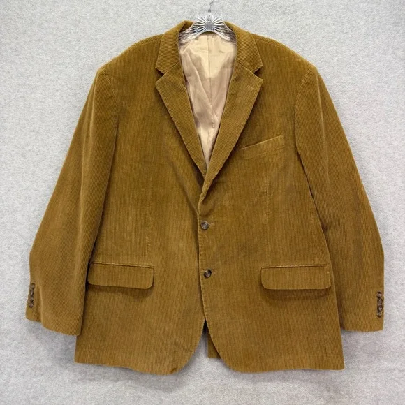 Dockers Corduroy Blazer Mens 48 Long‎ Tan 2-Button Sport Coat Jacket Vintage Y2K