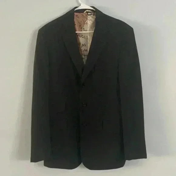 Just Cavalli Men's‎ Black Three Buttons Blazer Sport Coat US 46 IT 56