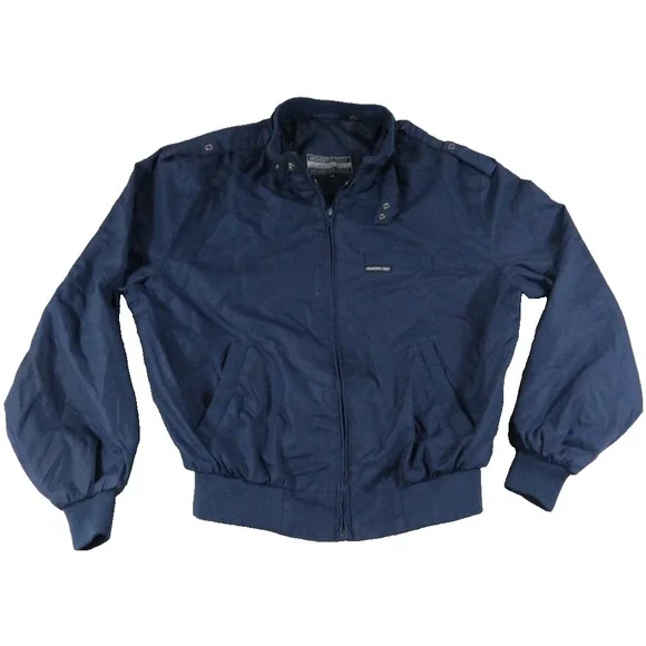 VTG 80s Members Only Jacket Men 40 Navy Blue Iconic Racer Bomber Harrington Coat