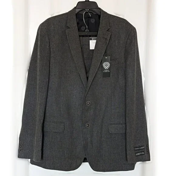 Vince Camuto Men's Bell 2-Piece Suit Light Gray Striped Size 42L/W35 (MSRP $150)