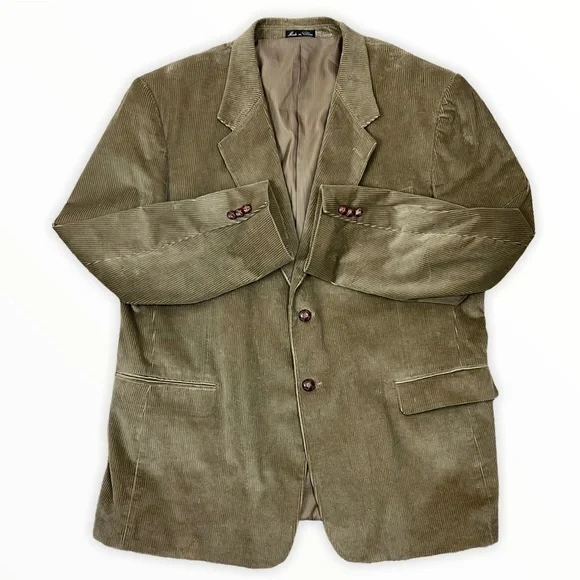 Monsieur Adolfo‎ Mens Brown Corduroy 2 Button Blazer Sport Coat Jacket Size 46R