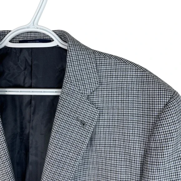 Joseph Abboud 100% Silk Houndstooth Blazer Jacket 42L 2‎ Button Double-Vented