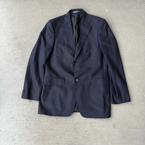 Daniel Fletcher Men's Wool Suit Blazer Navy 2 Button Tailored‎ Jacket Size 50